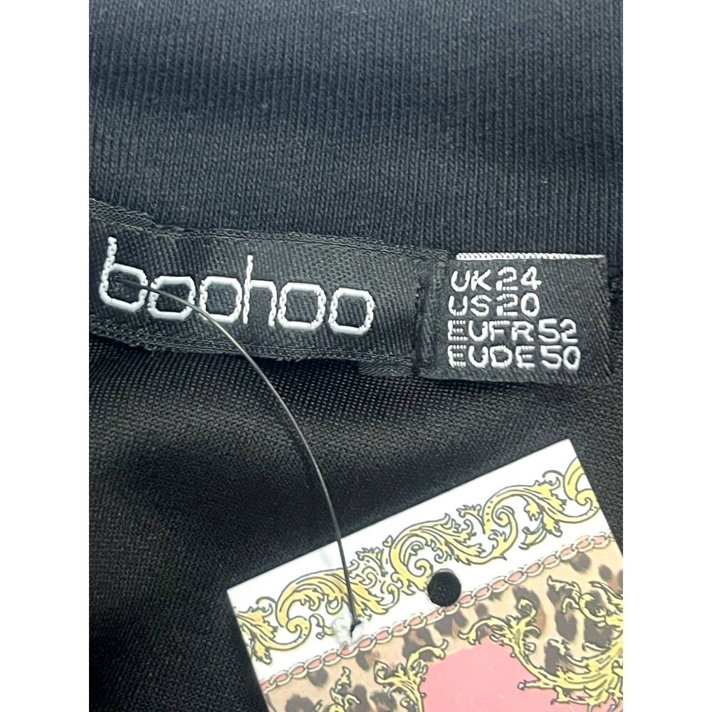 Boohoo NWT Black Full Zip Organza Mesh Sleeve Bomber Black Plus Size 20 Basics - Picture 7 of 12